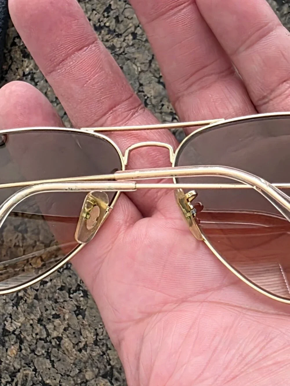 Ray-Ban Aviator Large RB3025 Gold Light Brown Gradient Lenses Unisex Sunglasses